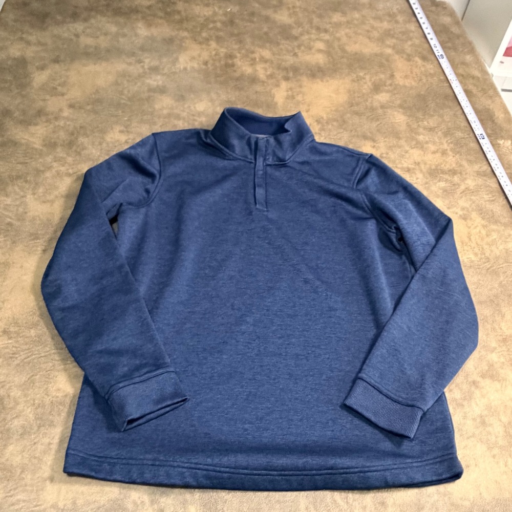 Under Armour Quarter Zip Pullover Mens L Blue ColdGear Fleece Sweatshirt